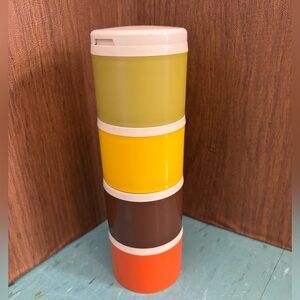 Vintage Tupperware Stackable Spice Shakers 4 complete set with lid